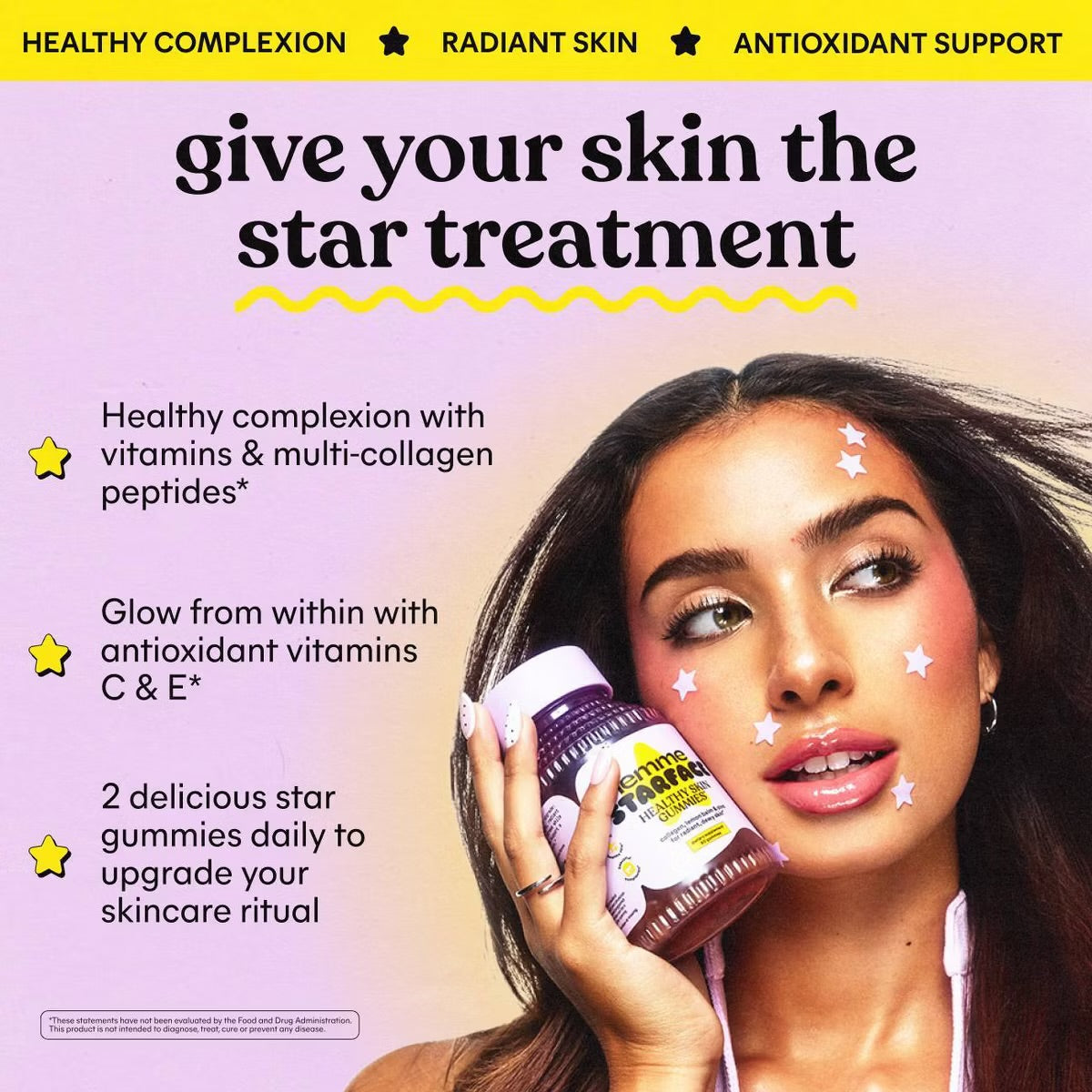 Lemme Starface Healthy Skin Gummies - Lemon Flavored - 60ct
