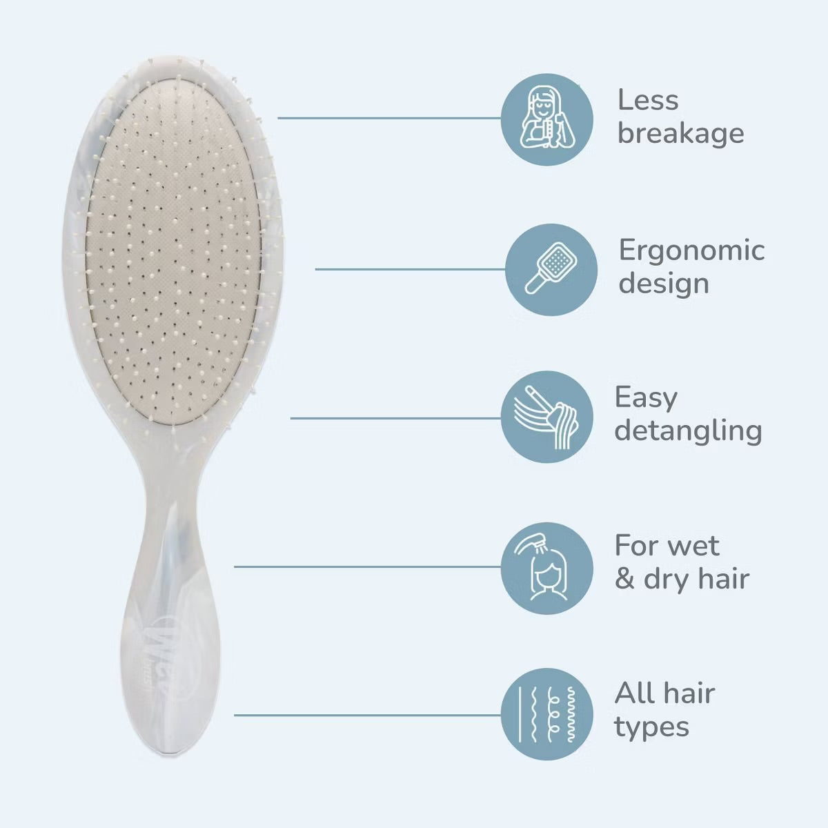 Wet Brush Original Detangling Hair Brush - Marble Swirl White - Limited Edition